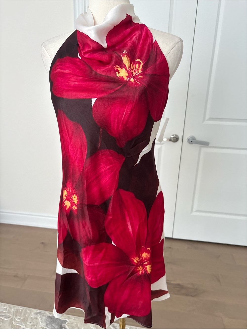 Thirty Thirty Red Floral Halter Dress - Picture 5 of 6